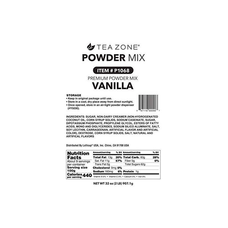 Tea Zone 2 lbs Vanilla Powder