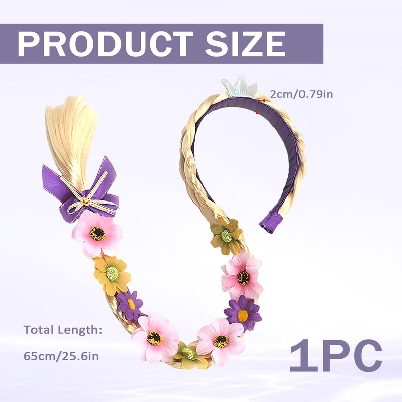 Princess Wig Braid Long Hair Wig Costume Accessory Party