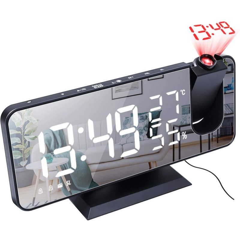 DollaTek Radio projection alarm clock LED large screen display temperature