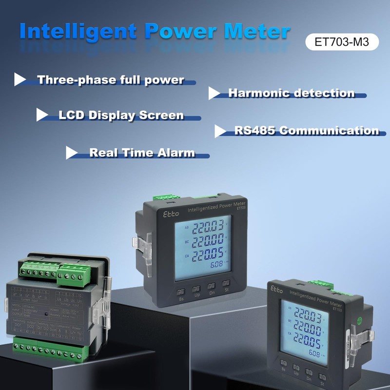 3 Phase Full Power Current Voltage Power Meter Intelligent Multi-Function
