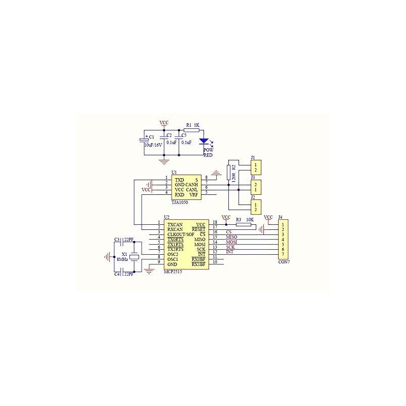 WINGONEER MCP2515 CAN Bus Module TJA1050 Receiver SPI Module Raspberry