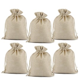 Lucky Monet 25/50/100PCS Burlap Gift Bags Wedding Hessian Jute Bags Linen Jewelry Pouches with Drawstring for Birthday Party Wedding Favors Present Art and DIY Craft (50Pcs Cream 4ââ‚¬� x 6ââ‚¬�)