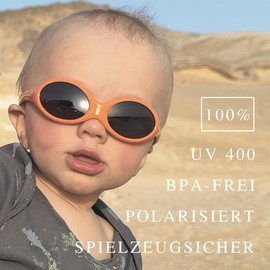 ActiveSol BABY Sunglasses 0-18 Months 100% UV Protection BPA Free Polarized Adjustable Strap Test Angel Top Grades, black