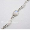SilverStarJewel - Pulsera de plata de ley maciza con piedra