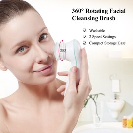 TOUCHBeauty 3 in1 Facial Cleansing Brush IPX6 Waterproof with 2 Speed Settings Face Skin Cleanser & Exfoliator Appliance Brush AG-0759A