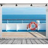Loccor 8x6ft Fabric Cruise Ship Photography Backdrop Ship Deck Buoy