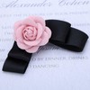 Cimenexe Retro Camellia Ribbon Bow Hair Clips Velvet Bow Hair