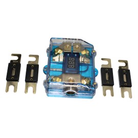 200A ANL Dual Digital Gold Plated ANL Distribution Block 0-4 Ga Fuse Holder 12-24V Input Voltage Display