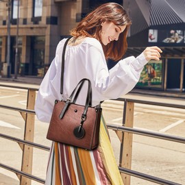 DORRISO Women's Handbag Large Capacity Shoulder Bag Removable Shoulder Strap Fashion Ornaments Casual Elegant Top Handle Design Bag for Women, khaki, Casual