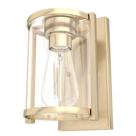 Hunter - Astwood 1-Light Alturas Gold, Caged Style, Dimmable, Small Sconce Light for Bedrooms, Kitchens, Foyers, Bathrooms - 19962