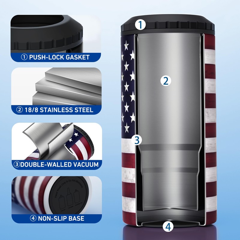 3 in 1 Slim Can Cooler for 12 OZ Skinny