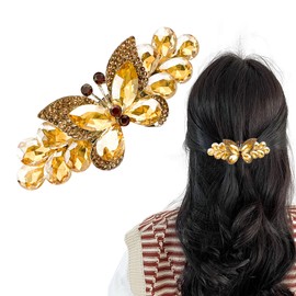 1PCS Butterfly Hair Clips, Fashion Hair Barrettes for Women, Rhinestones French Barrettes, Sparkly Rhinestone Wedding Hair Accessories