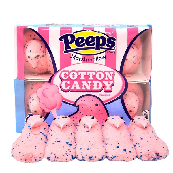 Easter Peeps Marshmallow Cotton Candy Flavored Chicks for Basket Stuffers Gifts, 3 Ounces, 10 Count