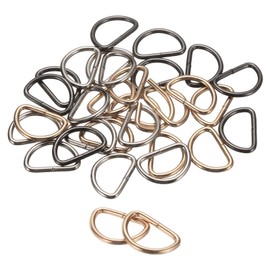 HARFINGTON 30pcs D Ring 3/8" (10mm) Metal Electroplate D-Shape Buckle Clips Multi-Purpose Buckle Strap Sewing Accessories for Dog Collars Backpacks Webbing Strap, 3 Colors