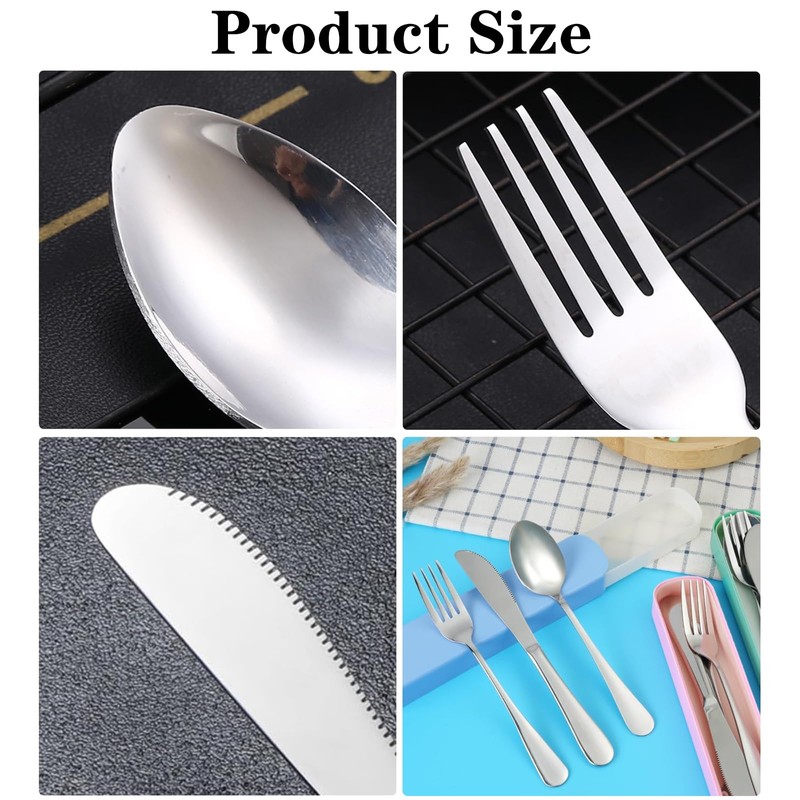 DOETYD Travel Cutlery Set 3 PCS Stainless Cutlery with Portable