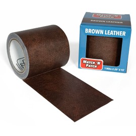 MATCH 'N PATCH Realistic Leather Repair Tape - Durable, Easy-to-Apply, Professional Grade, Versatile Use, Designed in North Carolina for Furniture Restoration, Home Decor & DIY - Brown - 15' x 2.25"
