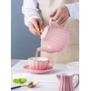 Jusalpha Pink Porcelain Teapot with Removable Stainless Steel Infuser, Blooming