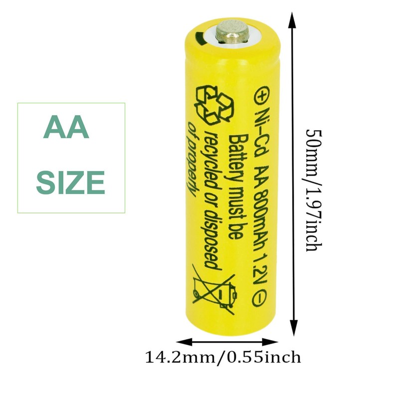 Betmaxful 12 Packs 1.2V NI-CD AA 800mAh Nickel Cadmium Rechargeable