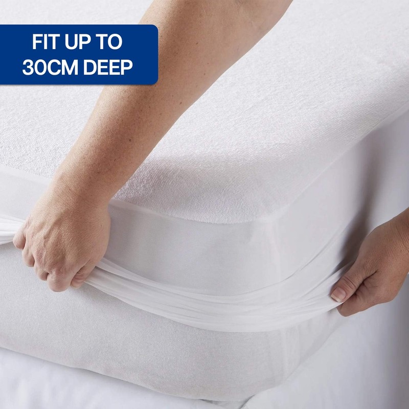 BedLooms Mattress Protector King Size – 100% Waterproof Terry Towel