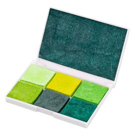 Ink Pad, 7 Colors Fingerprint Stamp Pad for Rubber Stamp Kids, Green