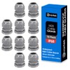 10 Pack M20 20mm IP68 Waterproof Grey Cable Glands, Suitable