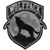 Wolfpack Patch Wolf Howling Moon Silhouette - 4x3.6 inch. Embroidered