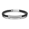 Carleen Freedom 925 Sterling Silver Genuine Mens Leather Bracelet Valentines