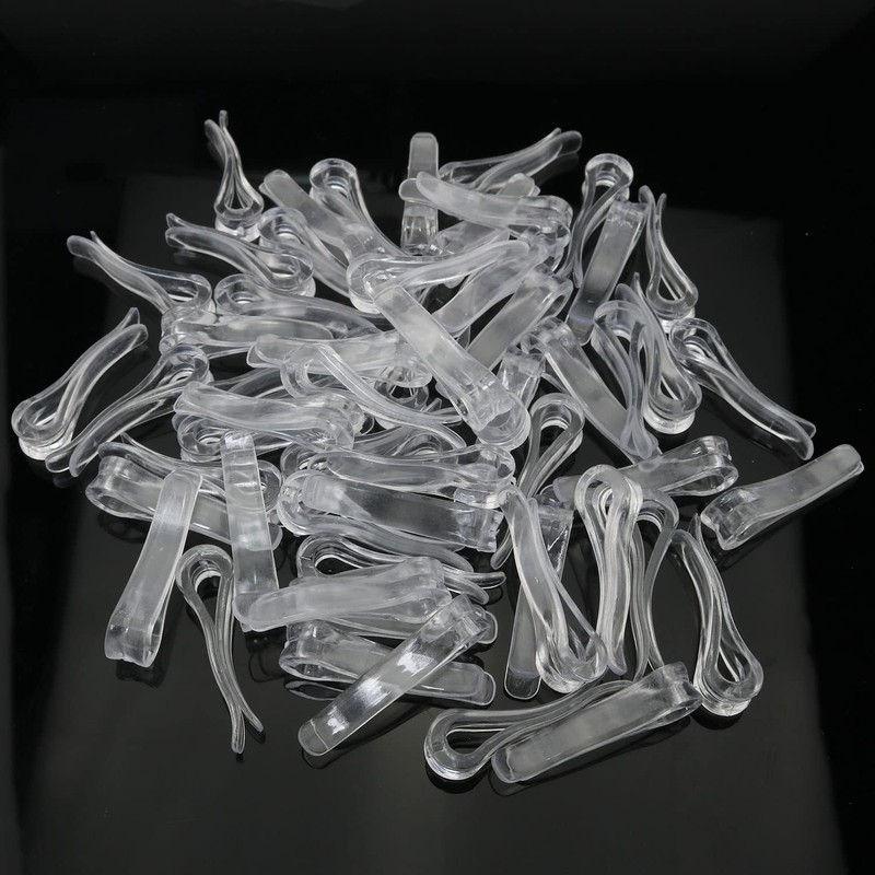 MEETOOT 150 pinzas de cocodrilo de plástico transparente de 39