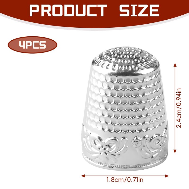 Lotsdonxia 4-Piece Metal Copper Thimbles Set – Durable Finger Protectors