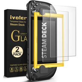ivoler ivoler 2-Pack anti-glare Etched Screen Protector for Steam Deck 7.0'/Steam Deck OLED 7.4', Matte Anti Glare Tempered Glass with Alignment Frame Anti-Scratch Full Coverage Guard for Steam Deck