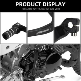 JFG RACING Motorcycle Gear Shifter Folding Shift Lever CNC for KLX 110 KLX110 KLX110L KLX110R 2010-2023 Dirt Pit Bike Black