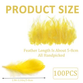 Katslyn Yellow Feathers,400Pcs Natural Handicraft Goose Feather,DIY Dream Catcher Crafts Art Goose Feather,Yellow Feathers for Crafts for Weddings,Family Parties and Holiday Decoration (Yellow)