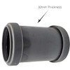 SHMOX 32mm Grey Pushfit Straight Pipe Coupler- Waste Pipe and