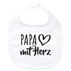 Huuraa Baby Lätzchen Papa mit Herz Geschenk White Bio Baumwolle
