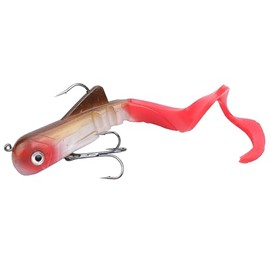 MIZUGIWA 8"/20cm 45g Pike Musky Dawg Fishing Soft Bait Lure,Fishing Tackle (White Belly Red Tail)