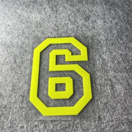 Números arábigos 012345679 - Calcomanías para carrocería de camión y motocross, decoración de motos de cross, color amarillo fluorescente (altura de 10 cm, número 6)