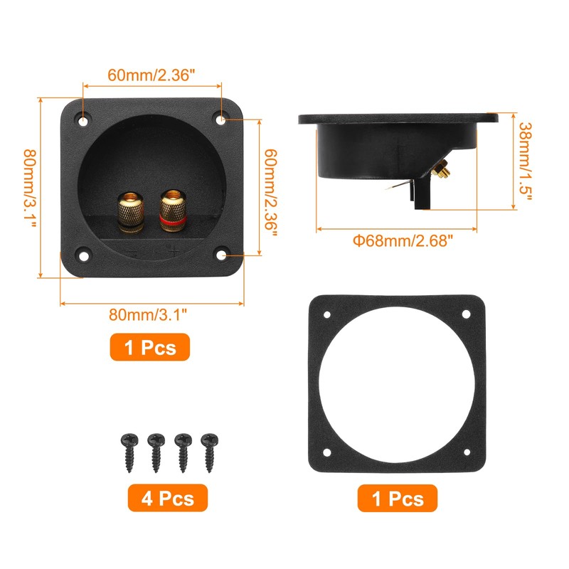 MECCANIXITY 2.68 Inch Speaker Box Terminal Cup, 2-Way Subwoofer Plug