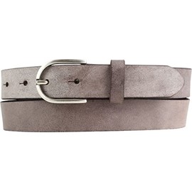 BELTINGER Children's Belt Made of Soft Full Cowhide Leather Vintage Look 3 cm Leather Belt for Girls 30 mm Narrow Belt Used Look, Brown, antique silver