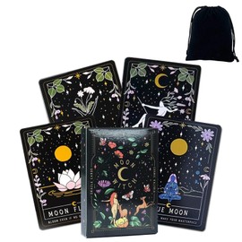 ZWWOGE Tarot Cards, Witch Tarot Cards for Beginners, Moon Witch Oracle, Portable Tarot Decks, 42 Sheets