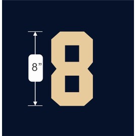 Numbers Kit(0-9),8" Tall for Sports T-Shirt Jersey Football Baseball,Iron On, Heat Transfer, Team,t-Shirt(Style A) (Cream(0-9))