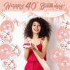 14 Pieces 40th Happy Birthday Decorations,Rose Gold 40th Birthday Party
