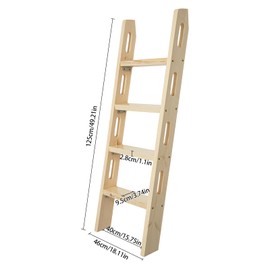 LIAPDG 4-Step Wooden Ladder, 75° Tilt Bunk Bed Ladder Bunk Bed Steps With Stainless Steel Corner Connectors As Bookshelf, Store Decoration 46 x 125 Cm/18.11 x 49.21 Inch (W*H) Capacity 100Kg/220.46Lbs