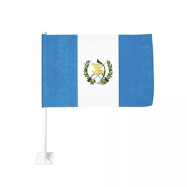 Guatemala Flag Window Clip, 12x18 Inch Double Sided Car Decoration Banner, Polyester UV Protection (Flagpole Not Included)