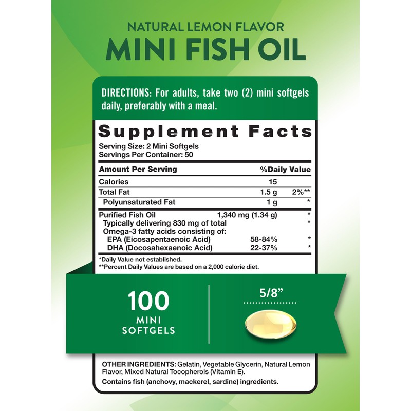 Nature's Truth Mini Fish Oil Omega 3 | 1340 mg