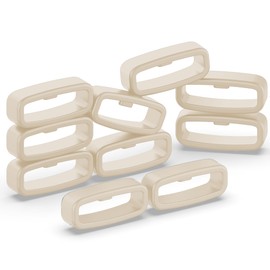 FanTEK 10pcs Watch Strap Holder Loop, 18mm Silicone Watch Band Keeper Retainer Fastener Ring Parts for Smart Watch Band Wristband Replacement, Starlight