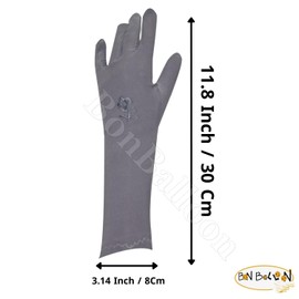 bonballoon Stretch Gloves Sleeves Arm Arms Cover Covers Veil Hijab Hejab Islamic Islam Abaya Muslim Hijab Extensions Modest Glove Sleeve Women Winter Warm Warmer Outdoor Sun Block Ladies (Gray)