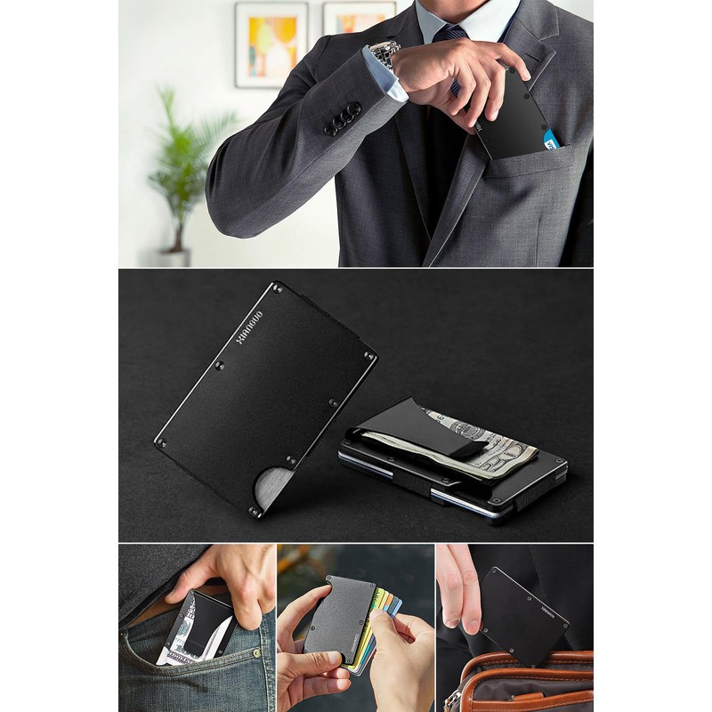 Xianguo Money Clip, Credit Card Case, Magnetic Blocking, black (black