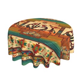 HUIANBPO Round Tablecloth 60 Inch,Decorative Washable Polyester Table Cloth, Wrinkle Resistant Fabric Table Cover for Dining Room Party Outdoor Picnic