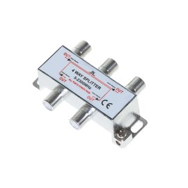 Cables Direct Online Pack of 3pc - 4 Way Bi-Directional 5-2300 MHz Indoor and Outdoor Waterproof Coaxial Antenna Splitter for RG6 RG59 Coax Cable Satellite HDTV (4 Ports)