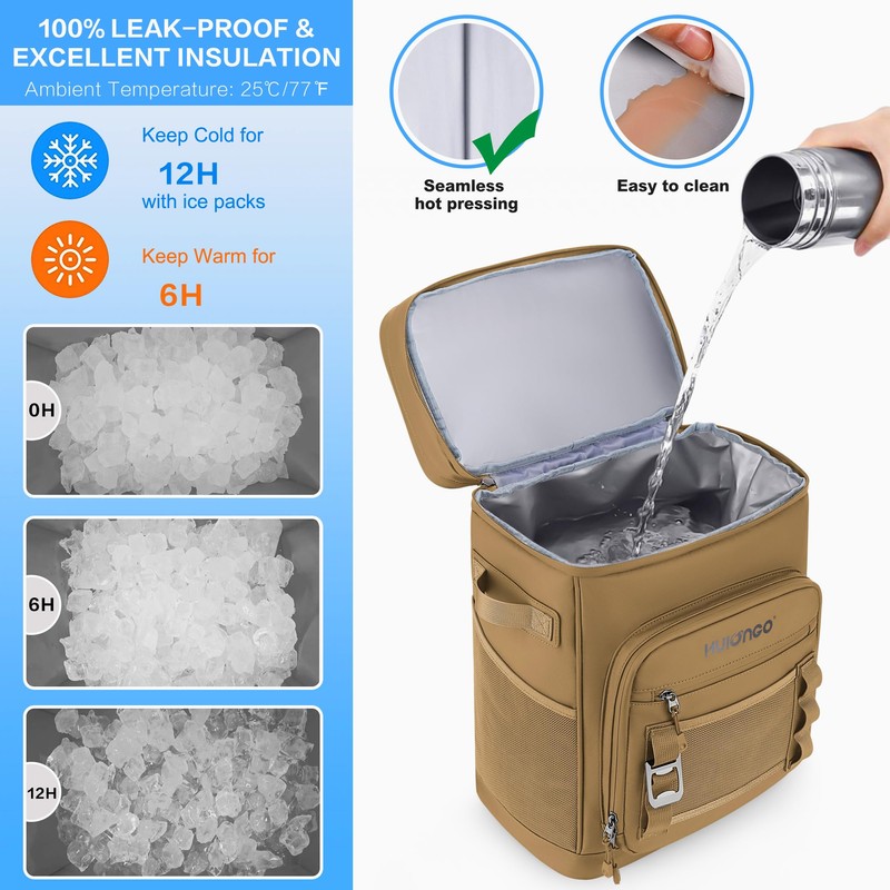 Hulongo Leakproof Insulated Cooler Backpack for Men & Women, Waterproof